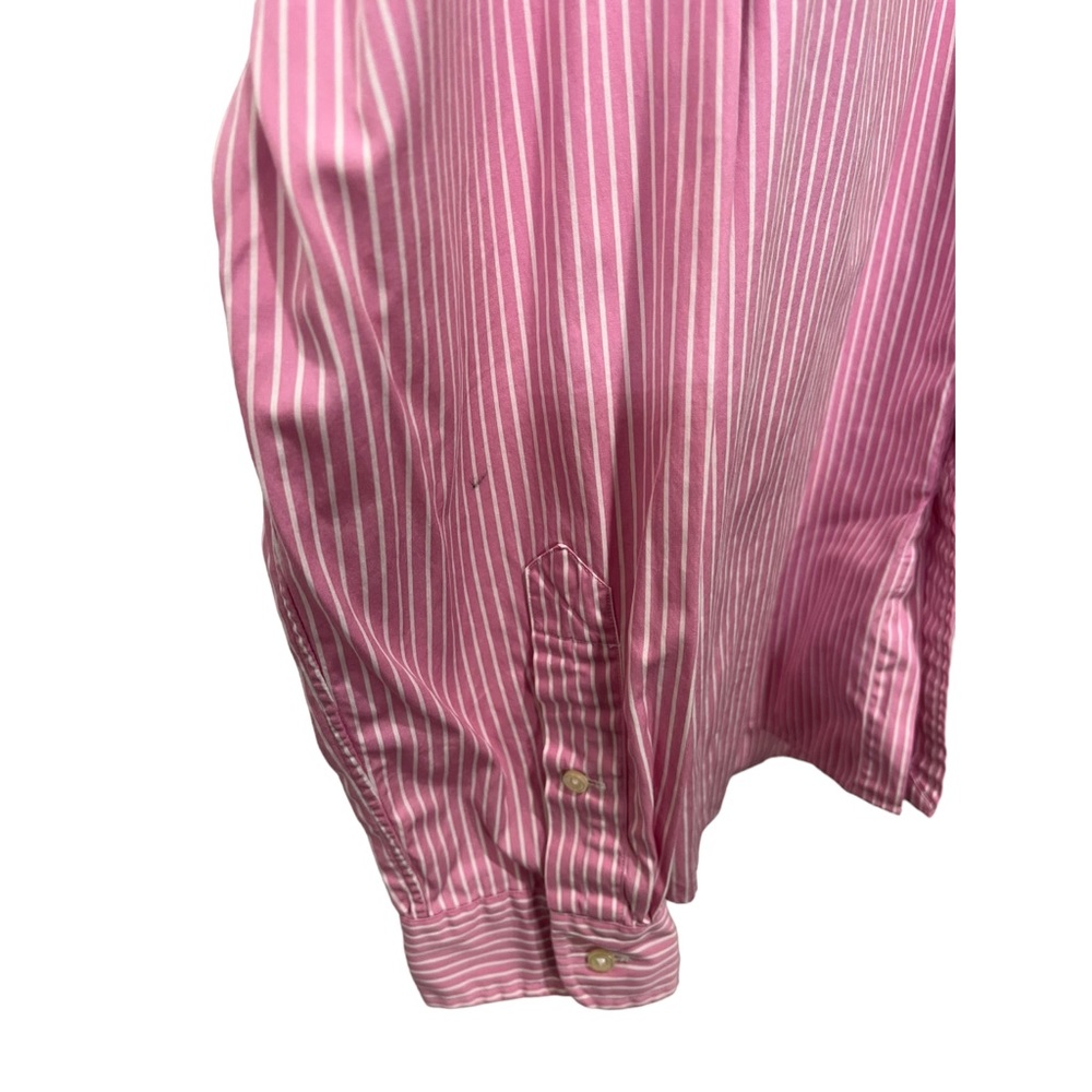 RALPH LAUREN CUSTOM FIT PINK & WHITE STRIPED BUTTON DOWN DRESS SHIRT - Picture 9 of 14
